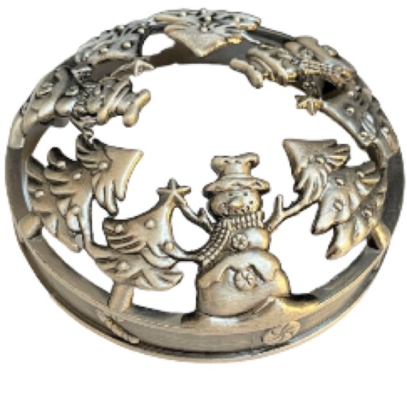 Yankee Candle Snowman Christmas Tree Illuma-Lid Large 22 oz Jar Topper Lid NEW - Picture 2 of 14